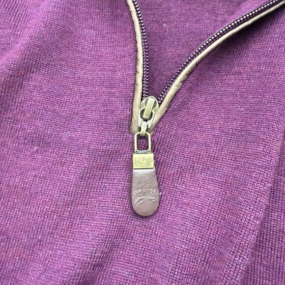 Orvis Mens L Purple Wool 1/4 Zip Up Long Sleeve Pullover Sweater - Picture 5 of 7